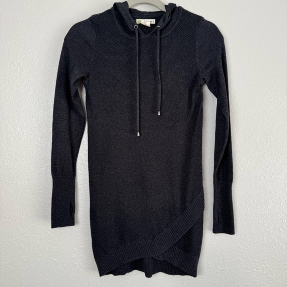 Dakini hooded stretchy thermal long sleeve sweater tunic dress XS